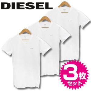 ディーゼル DIESEL アンダーウエア VネックTシャツ ホワイト コットン100％ 3枚セット Sサイズ Mサイズ Lサイズ｜zennsannnet