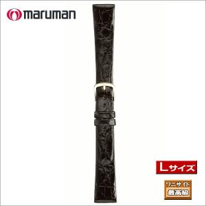 マルマン 時計バンド 紳士革バンド 本ワニ 黒 Ｌサイズ 時計際幅 19mm 美錠幅 14mm DM便で送料無料（代引き不可）｜zennsannnet