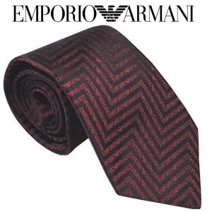 エンポリオ・アルマーニ ネクタイ ブラックレッド系 SS22 イタリー製 シルク100％ EMPORIO ARMANI ギフト プレゼント 父の日ギフト。