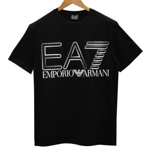 EMPORIO ARMANI エンポリオ アルマーニ EA7 クールネックTシャツ ブラック ホワイトプリント Sサイズ｜zennsannnet