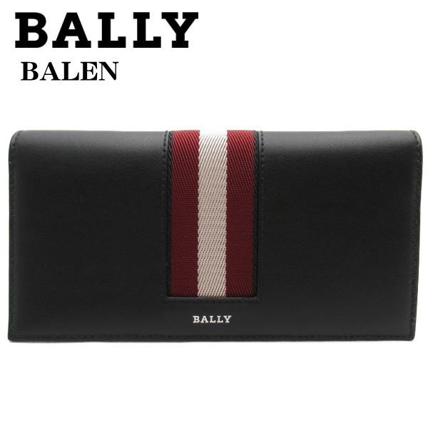 BALLY バリー メンズ財布 長札財布 ファスナー小銭入れ ブラックｘレッド BALEN バレン ...