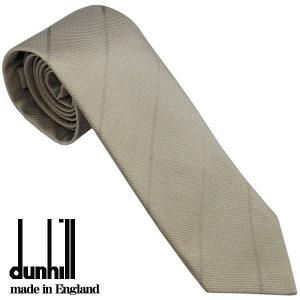 ダンヒル ネクタイ Alfred Dunhill メンズネクタイ ベージュ系 イングランド製 コットン56％シルク44% du19rptw1tj284r｜zennsannnet