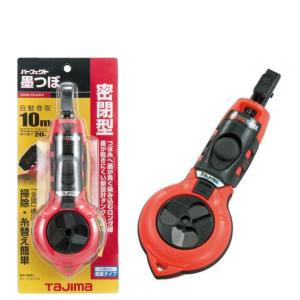 シンワ ハンディ墨つぼ Jr.Plus タフライン メタルレッド 自動巻取8m