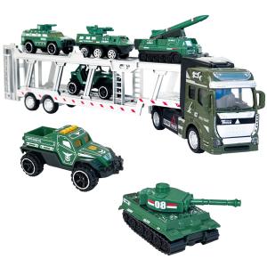 CORPER TOYS 合金製 戦車おもちゃ 装甲戦闘車両 2IN1 キャリアカー 積載車 タンク ...