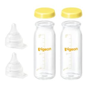 ピジョン 母乳実感 直付け 哺乳瓶100mlセット （低出生体重児用) ２セット 透明｜zenzai