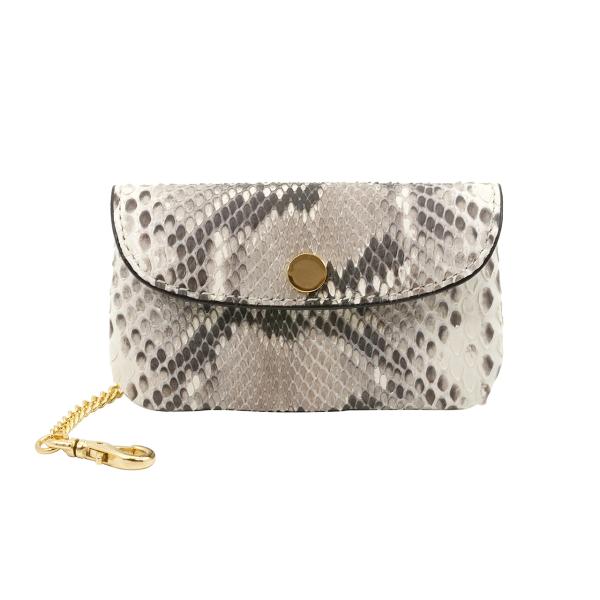 イタリアンパイソン 蛇革 カブセ型 キーケース ３連 喜平型チェーン