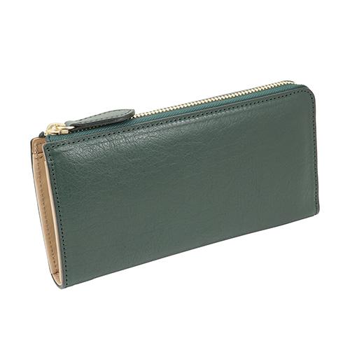 経年変化が愉しめる ベジタブルタンニン鞣し イタリアン バケッタ レザー 本革 L字ファスナー 長財...