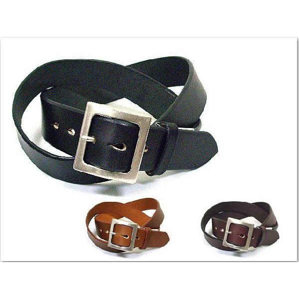 ベルト メンズ 通販 カジュアルスクエアバックルプレーンベルトロングサイズ日本製