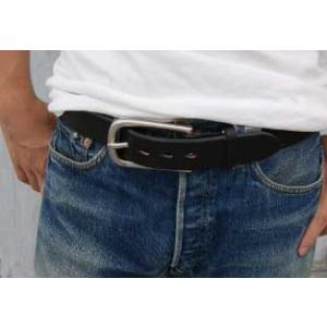 ベルト メンズ カジュアルビックバックルプレーンレザーロングサイズベルト日本製