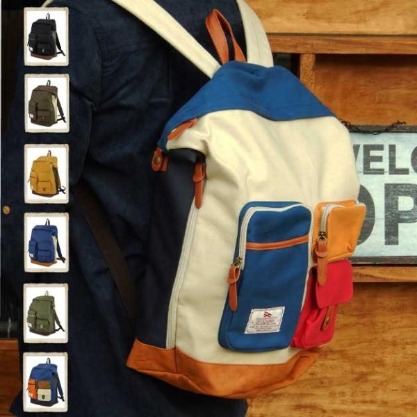 プロペラヘッズ キャンバス リュックサック 個性派ポケットがキュート！