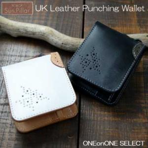 財布 折財布 革 サンピラー UKレザーパンチングウォレッ折財布 ガロン 日本製