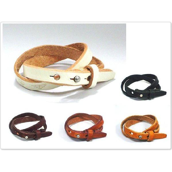 ワンオンワンオリジナルブレスレット バングル 革小物オイルレザー二重巻きクラフトブレスレザー革小物