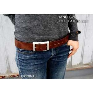 ベルト メンズ カジュアル柔らか艶々イタリアンレザーのハンドグリップベルト日本製