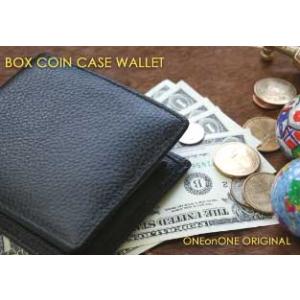 ワンオンワンボックスコインケースリアルレザー二つ折り財布箱入りだからプレゼントにぴったり〜