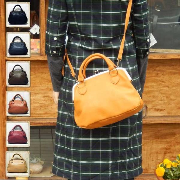 ショルダーバッグ アネロ ボストンバッグ がま口ショルダーと小ぶりなボストンタイプの2wayバッグ