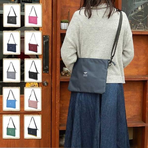 anello/高密度杢調ポリエステル サコッシュバッグ/レディース/斜めがけ/軽い/バッグ/カバン/...