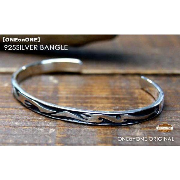 ONEonONEスターリング925シルバーバングルイングラビングbb-36