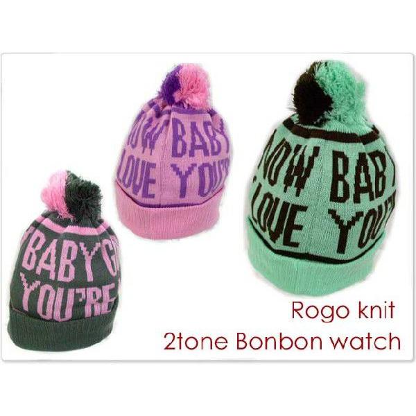 ハイゲージのロゴ入りボンボンニット帽SEXY帽子 メンズ帽子 レディース帽子 ハット キャップ ニッ...