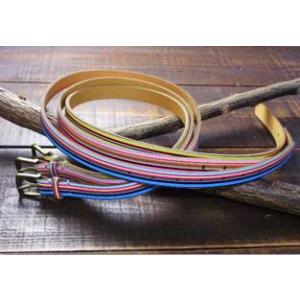 レデースベルト ベルト メンズ カジュアルマルチストライププリント細幅レザーベルト