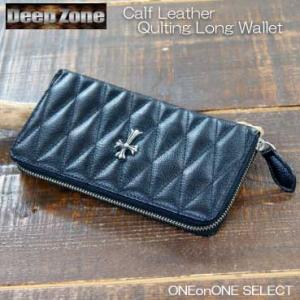 財布 革 本革 DeepZone カーフレザーキルティングラウンドファスナーウオレット 長財布 楽ギ...