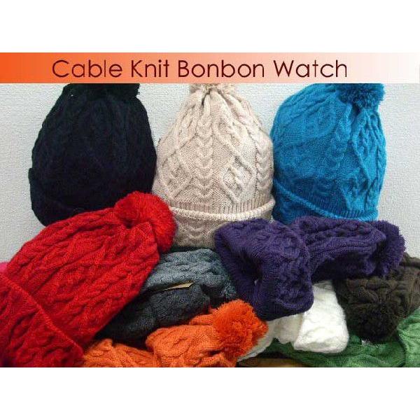 ケーブルニットボンボンニット帽帽子 メンズ帽子 レディース帽子 ハット キャップ ニット帽 通販AW