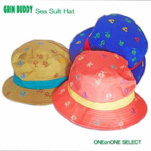 ワンオンワンセレクト Grin Buddy Sea Sult hatヨットとやしの木の刺繍が可愛いコ...