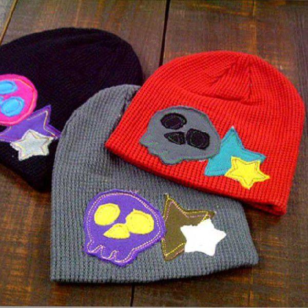 子供帽子ドクロキッズドクロワッフルワッチキャップAL