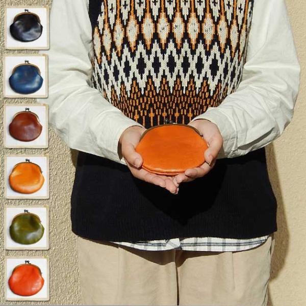 財布/革/ONEonONE SELECTジーンズレザーがま口小物入れ/小銭入れM/ポーチ/サイフ/財...