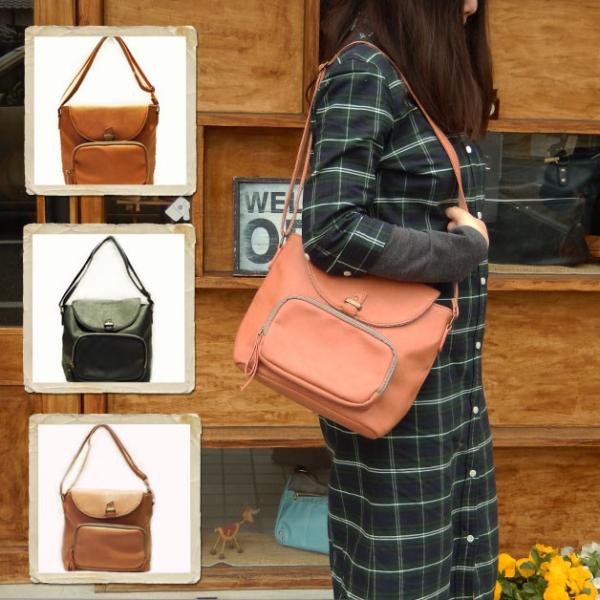 レガートラルゴフェイクレザースクエアショルダーバッグ