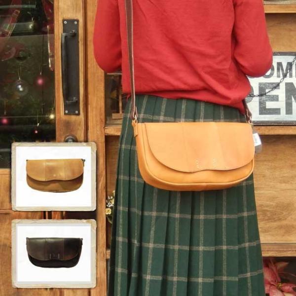 リアン ベンガルレザーフラップショルダーバッグ 日本製 ショルダーバッグ レディース 斜めがけ おし...