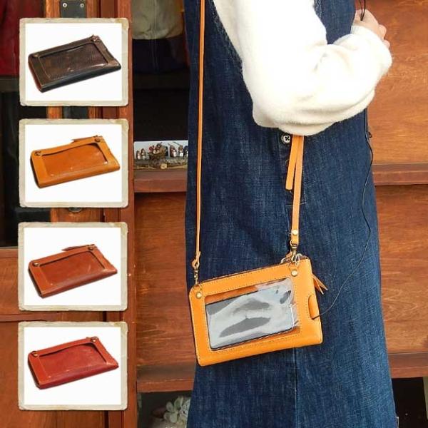 リアン ヴォーノモバイルマルチショルダー スマホケース 牛革 日本製 お財布ポシェット ウォレットシ...