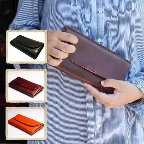 リアン ルビーレザーフラップウォレット 日本製