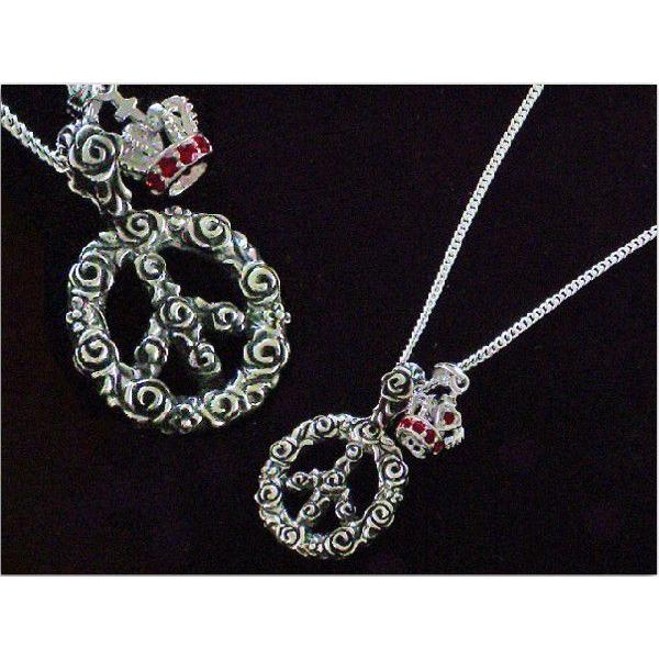 シルバーアクセサリー 円高還元ピースマーク&amp;クラウンペンダント