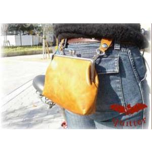 ポーチ 革 ４色展開 クイッター キップワックス革ウエストがまぐちポーチ日本製