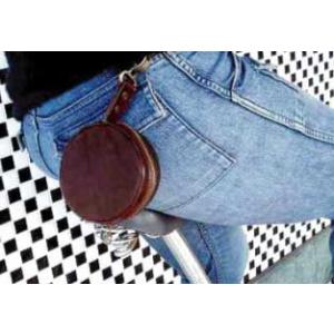 ウエストバッグ 革 ナチュラルレザー クイッター 鹿革ラウンドファスナー丸型ポーチ日本製