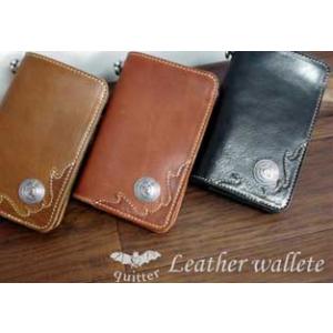長財布 ロングウォレット 革 3色展開 クイッター オイルバケッタ・モミ加工レザーパッチミドルウォレ...