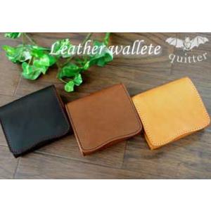 折り財布 二つ折り ショートウオレット革 クイッター 3色展開折財布アースレザービルフォードウォレッ...