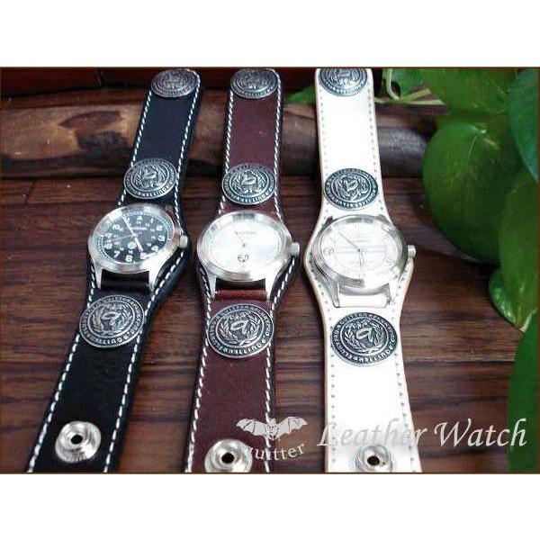 レザー腕時計3色展開！ クイッター 3コンチョレザーブレスウォッチ 日本製