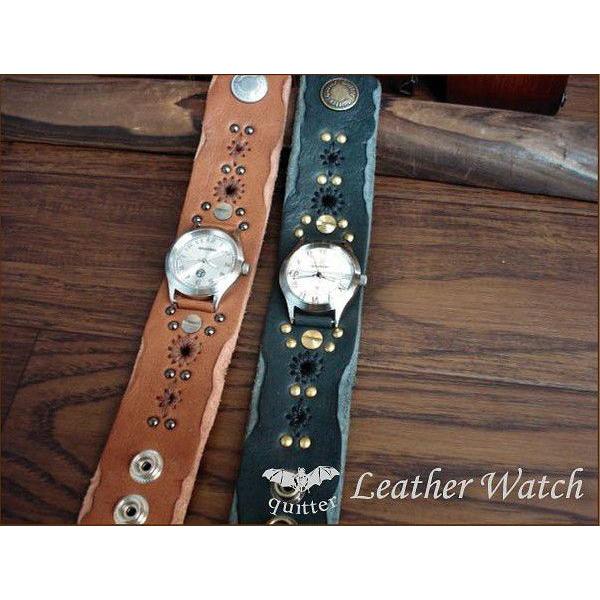 レザー腕時計 クイッター クイッタ― ハンドステッチ×スタッズウォッチ日本製