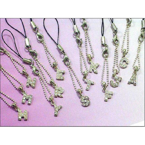 イニシャルシルバージルコニア使いストラップあす楽対応