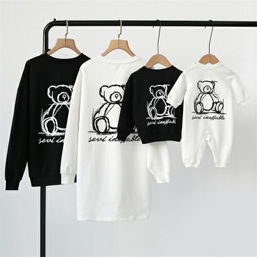 親子ゆったりママペアルック赤ちゃんトレーナー親子ペアルック綿親子ペアルック秋トップス親子ペアルック