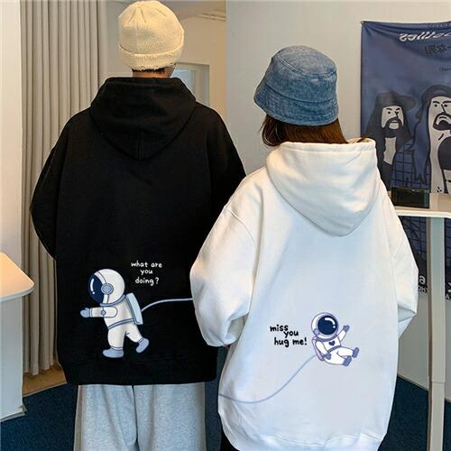 ペアルック大きいサイズプレゼントパーカーレディースおしゃれ春ペアルックカップルお揃い服トレーナーリン...