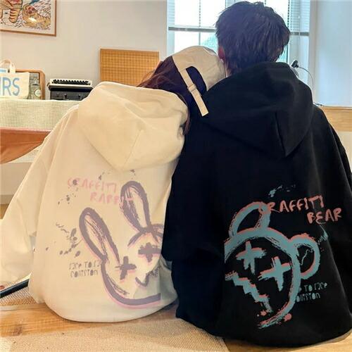 ペアルックトレーナー韓国パーカーブランドペアルックカップルお揃い服レディースおしゃれ春大きいサイズリ...