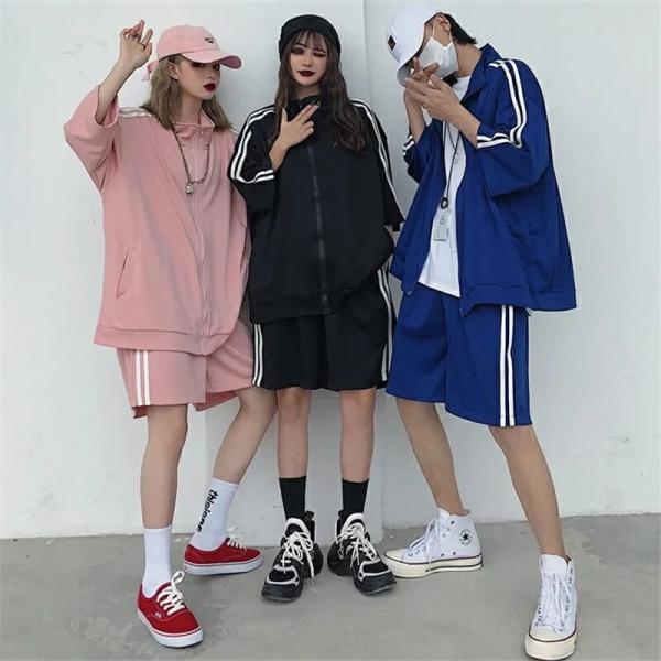 ジャージ無地シンプル上下セットレディースジャージセットアップ半袖おしゃれ上下2点スウェットカジュアル...