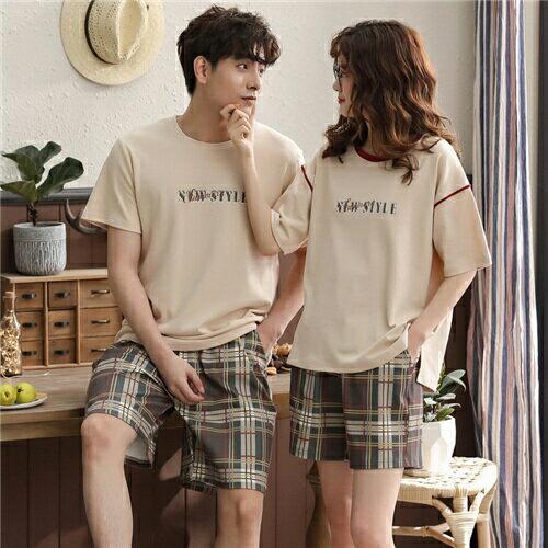 【男女2着セットの価格】ペアパジャマペアルックパジャマ半袖夏レディース上下セット結婚記念日ペアルーム...