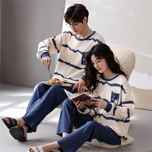 ペアパジャマ冬カップルカップルペアルームウェア結婚祝いプレゼント春秋パジャマペア長袖ペアパジャマ