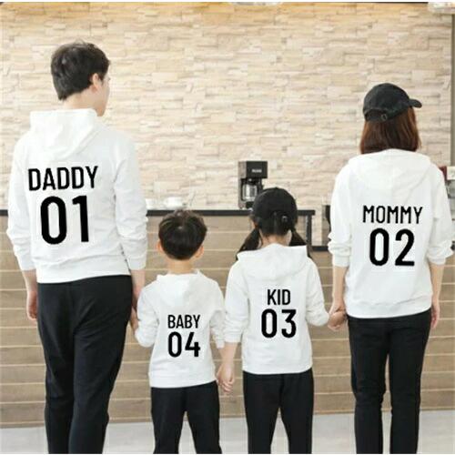 親子カップル春秋ペアルックパーカー赤ちゃん親子ペアルック秋スウェットペアルック暖かいカジュアル秋冬親...