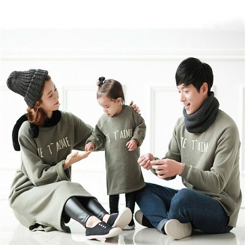 親子冬親子ペアペアルック秋冬親子コーデリンクコーデ赤ちゃん可愛い家族おそろい服長袖ペアルック