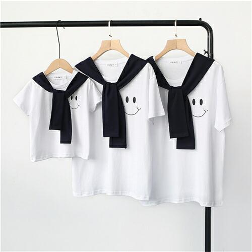 親子家族お揃いペアルックｔシャツ夏服親子コーデ親子ペアｔシャツ半袖コーデ夏Tシャツtシャツブランド
