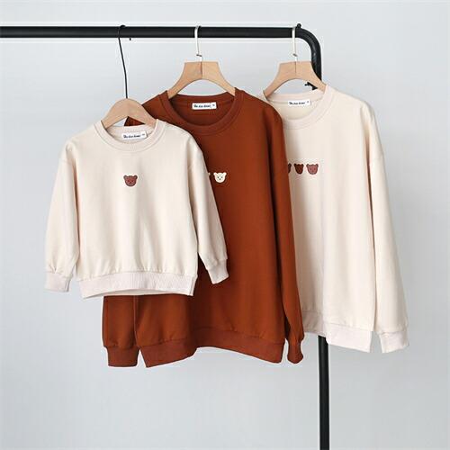 親子トップスゆったりペアルック秋冬トレーナー親子ペアルック赤ちゃん綿親子ペアルック冬ママ親子